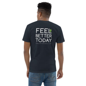 Navy Blue Life Leaf Feel Better Today Short Sleeve Tee