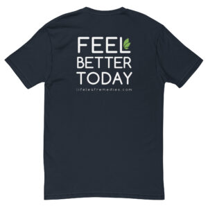 Navy Blue Life Leaf Feel Better Today Short Sleeve Tee